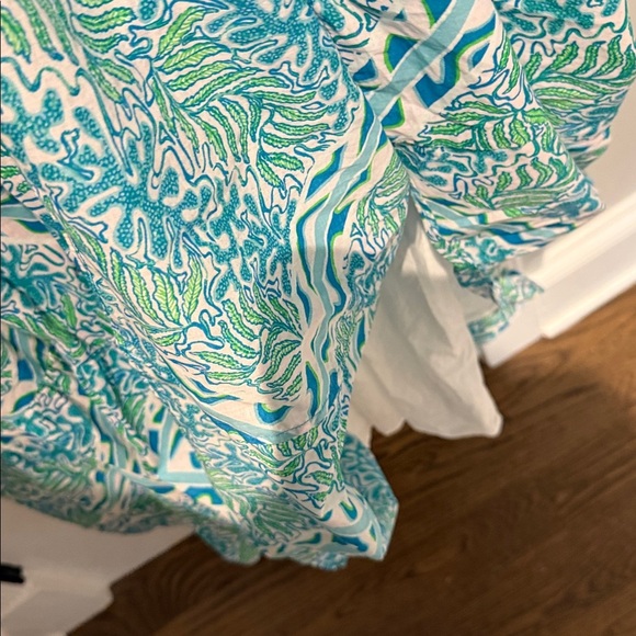 🌴 Lilly Pulitzer Hiedi Cotton Maxi Dress 💙💚 Size 14 so so pretty! ☀️☀️ - Picture 10 of 13